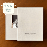 Álbum Wedding - Pictoset Álbum de Bodas, Pasta Dura, Caja Protectora, Impresión Premium. Color Ivory White.