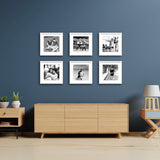 Frame Set Entrada Wall Art con 6 Marcos 32x32 cm Blancos - Pictoset