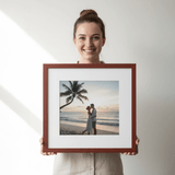 Marco 40x40 cm con tu foto en color caoba - Pictoset