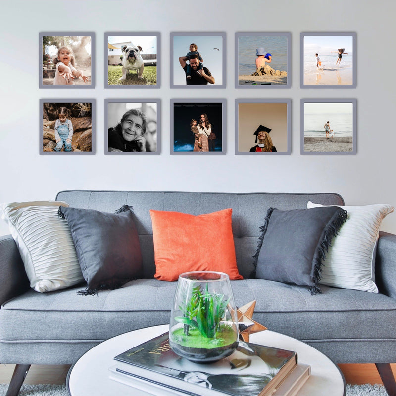 Frame set collage de 10 marcos de 20x20 cm eco-friendly o easy paste para decorar tu sala en color azul